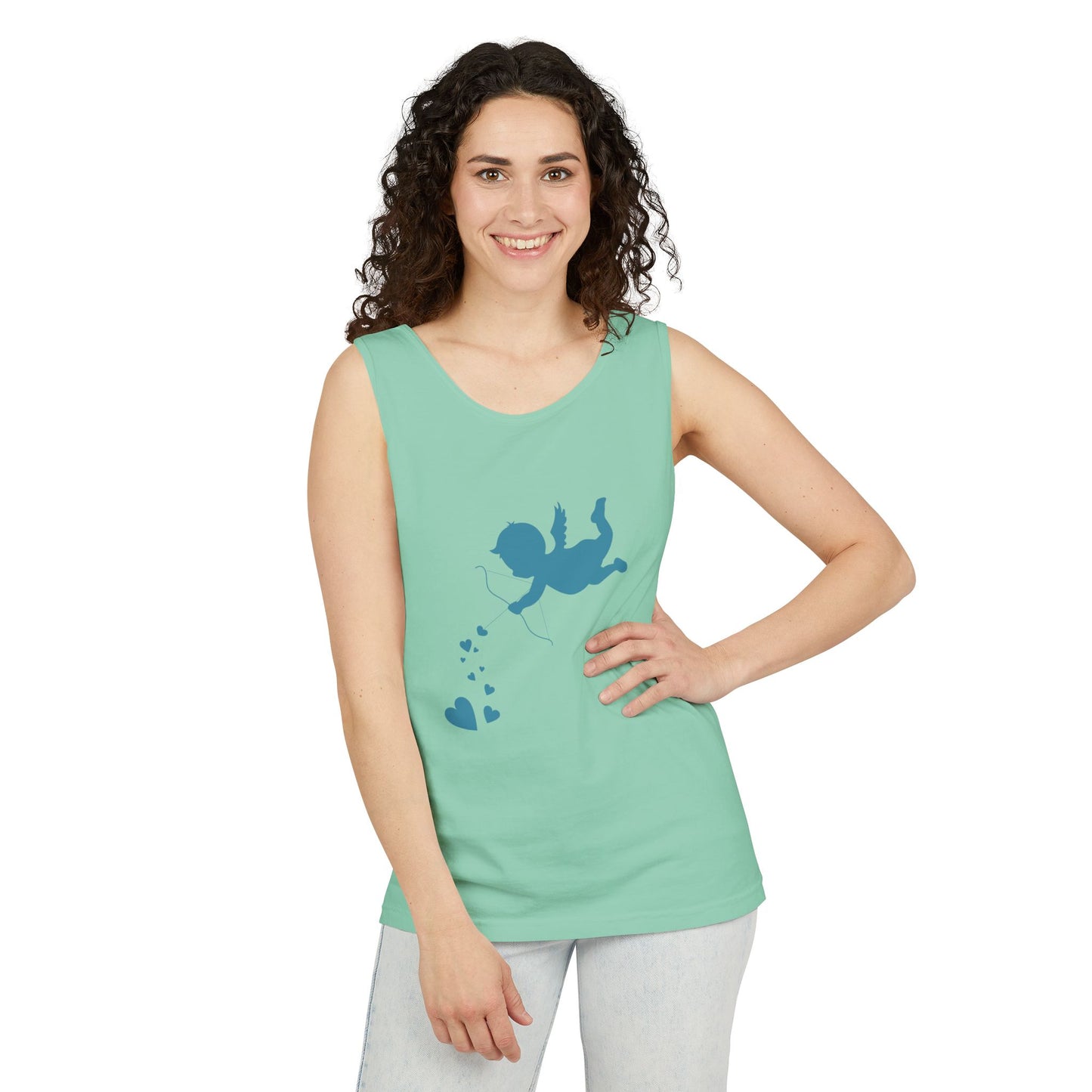Cupid Love Tank Top - Unisex Garment-Dyed Shirt for Valentine's Day