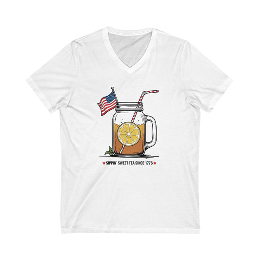 Patriotic Sweet Tea V-Neck Tee | Casual Summer Shirt