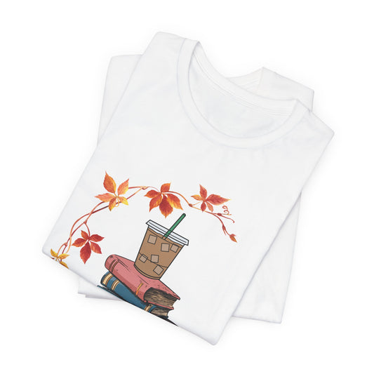 Cozy Autumn Book Lover Tee - Perfect for Fall Reading & Coffee Lovers
