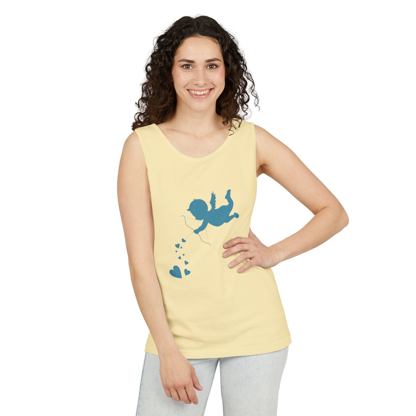 Cupid Love Tank Top - Unisex Garment-Dyed Shirt for Valentine's Day
