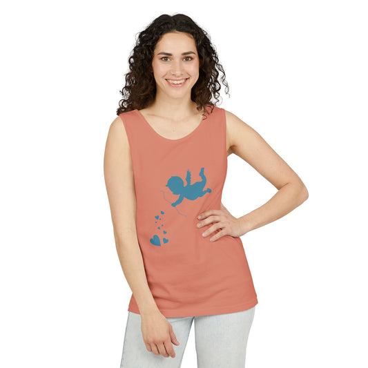 Cupid Love Tank Top - Unisex Garment-Dyed Shirt for Valentine's Day