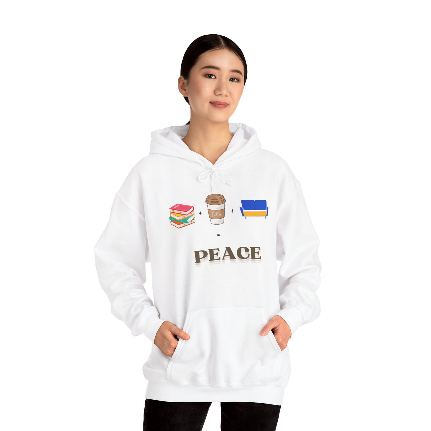 Peaceful Reading Hooded Sweatshirt - Cozy Unisex Sweatshirt for Book Lovers
