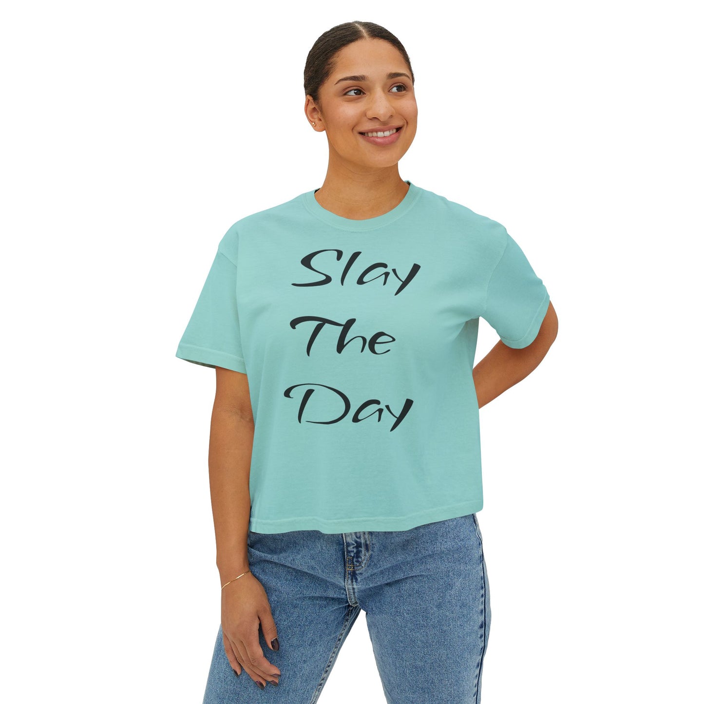 Slay The Day Boxy Tee for Women