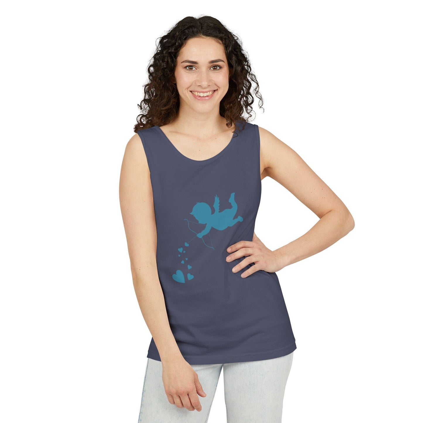 Cupid Love Tank Top - Unisex Garment-Dyed Shirt for Valentine's Day