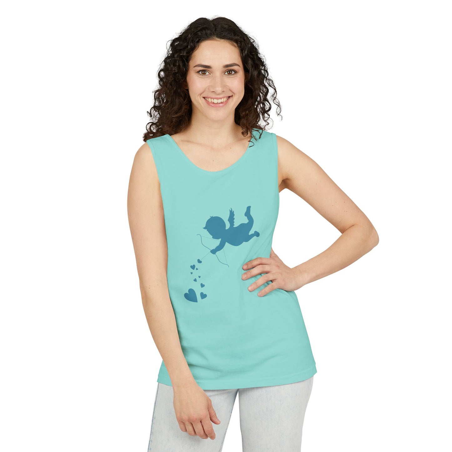 Cupid Love Tank Top - Unisex Garment-Dyed Shirt for Valentine's Day