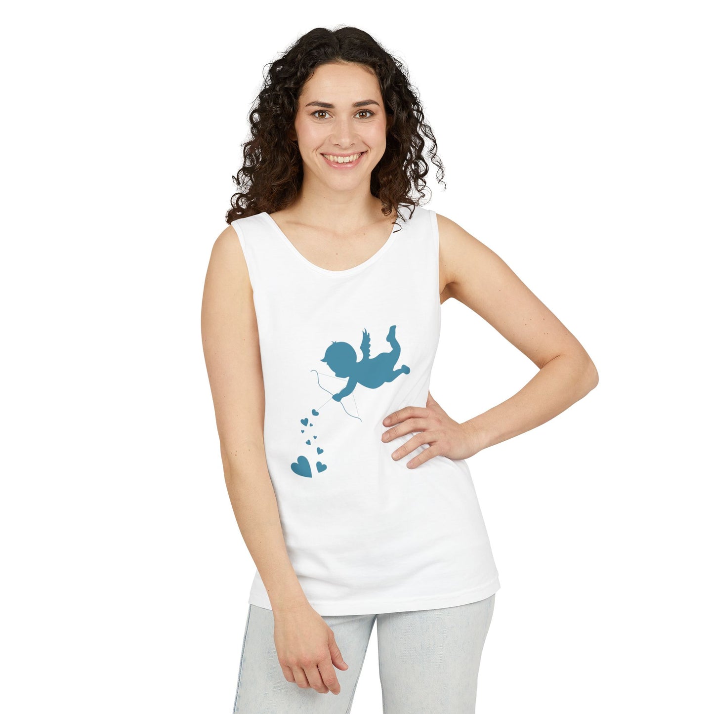 Cupid Love Tank Top - Unisex Garment-Dyed Shirt for Valentine's Day