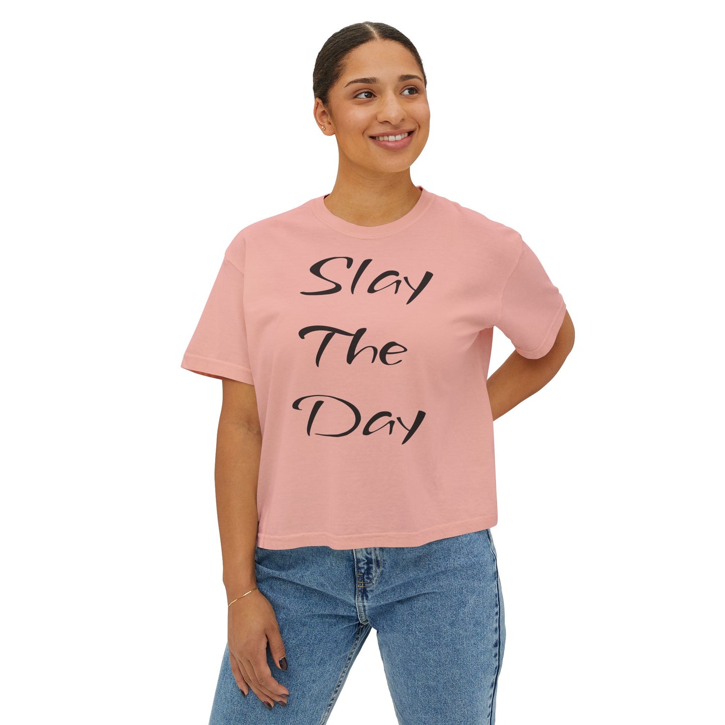 Slay The Day Boxy Tee for Women