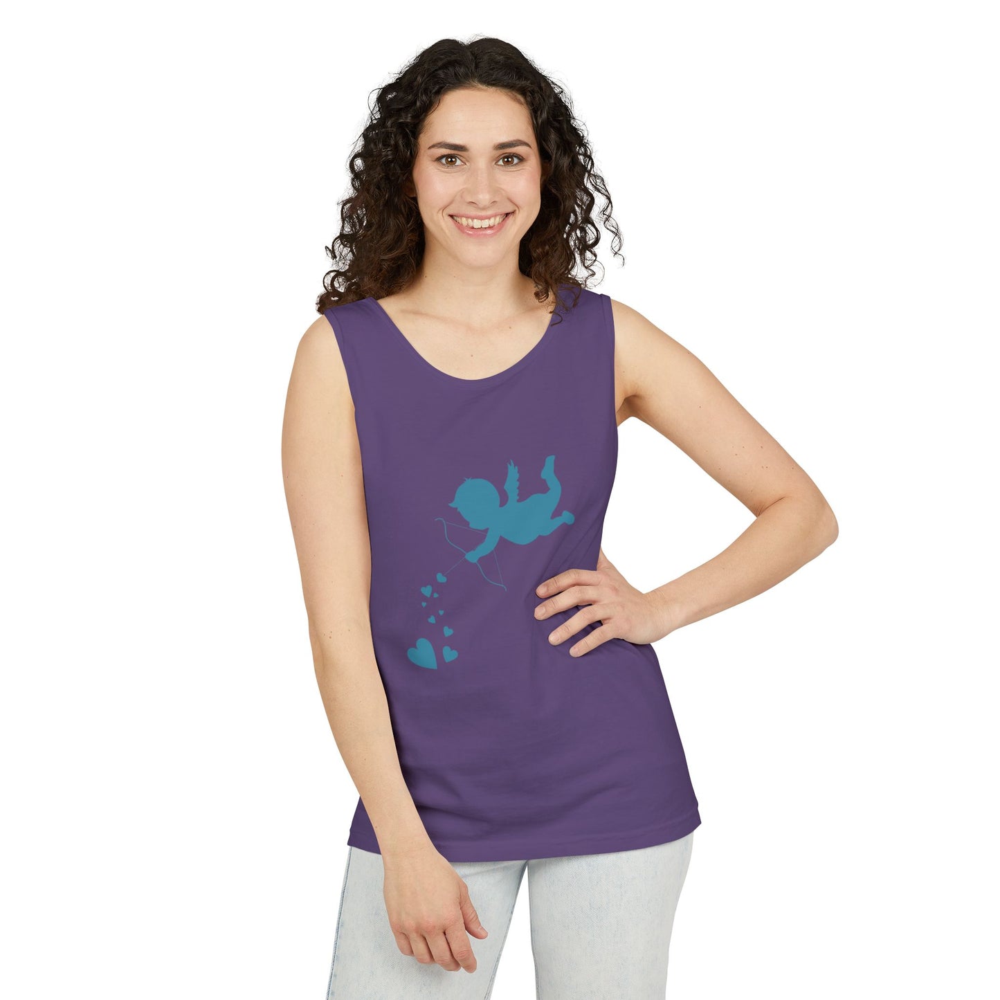 Cupid Love Tank Top - Unisex Garment-Dyed Shirt for Valentine's Day