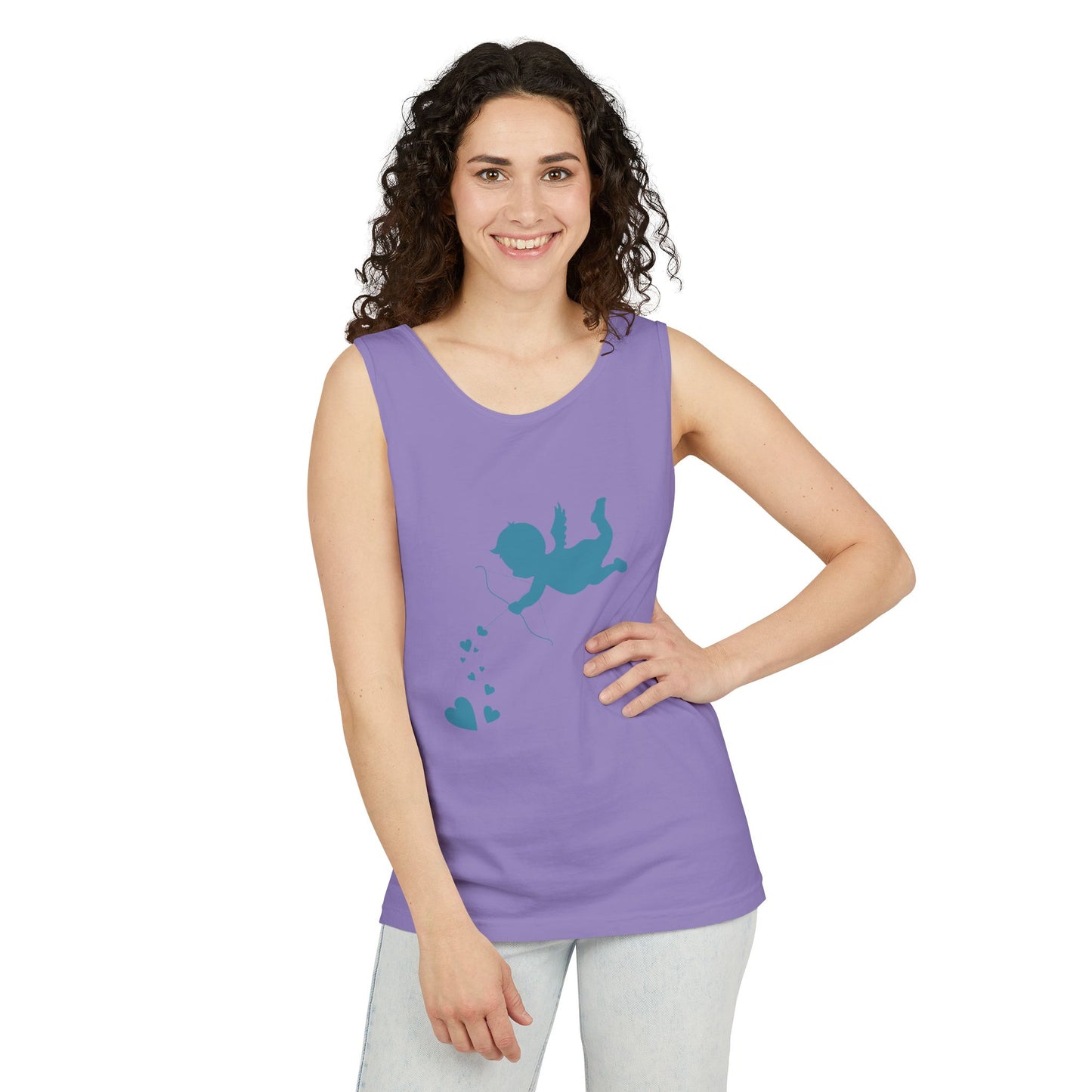 Cupid Love Tank Top - Unisex Garment-Dyed Shirt for Valentine's Day
