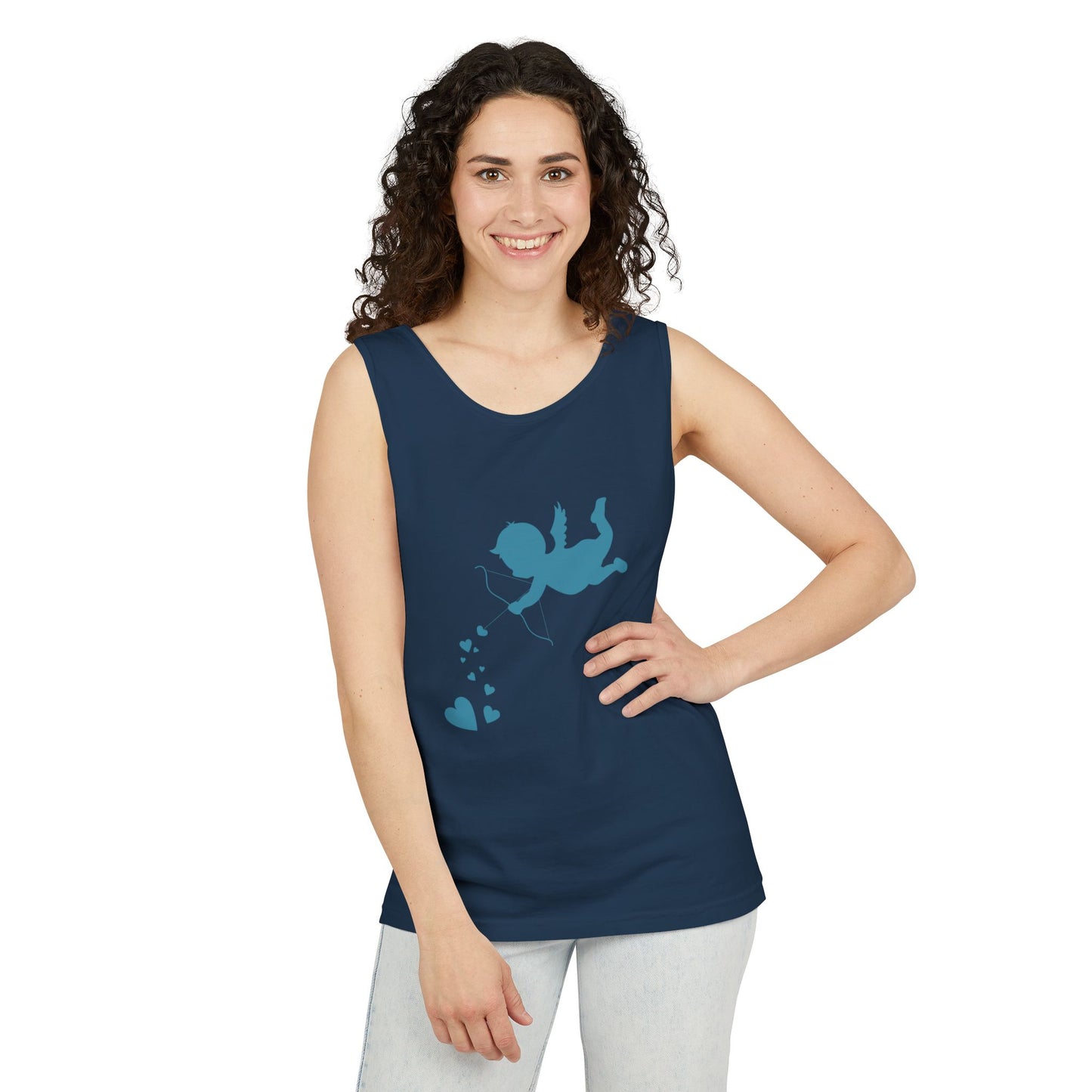 Cupid Love Tank Top - Unisex Garment-Dyed Shirt for Valentine's Day