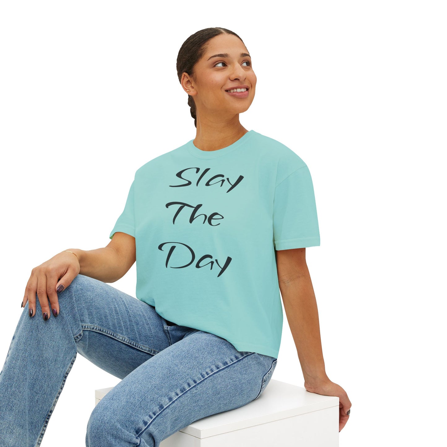 Slay The Day Boxy Tee for Women