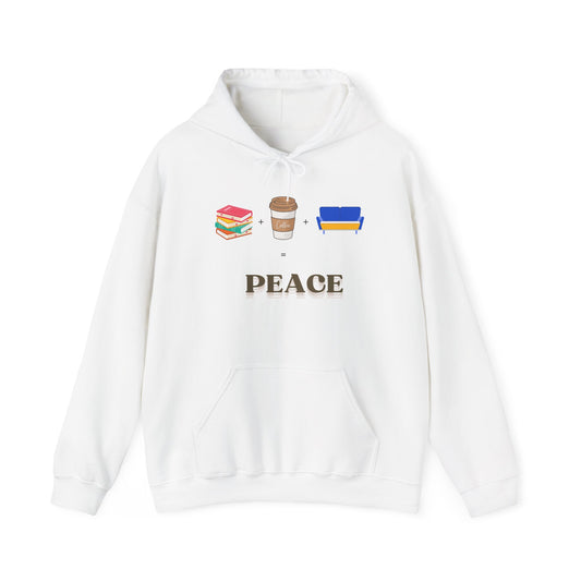 Peaceful Reading Hooded Sweatshirt - Cozy Unisex Sweatshirt for Book Lovers