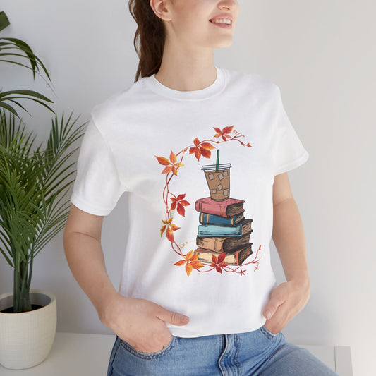 Cozy Autumn Book Lover Tee - Perfect for Fall Reading & Coffee Lovers