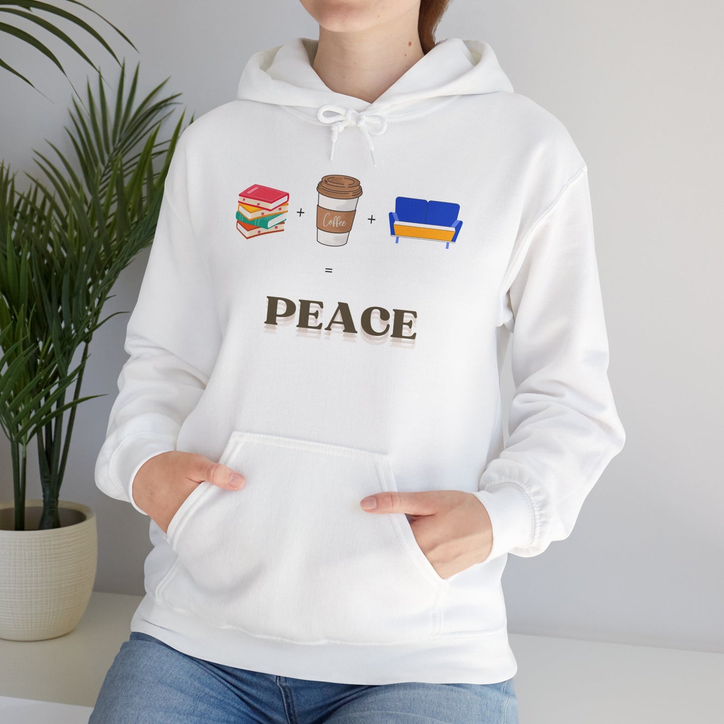 Peaceful Reading Hooded Sweatshirt - Cozy Unisex Sweatshirt for Book Lovers
